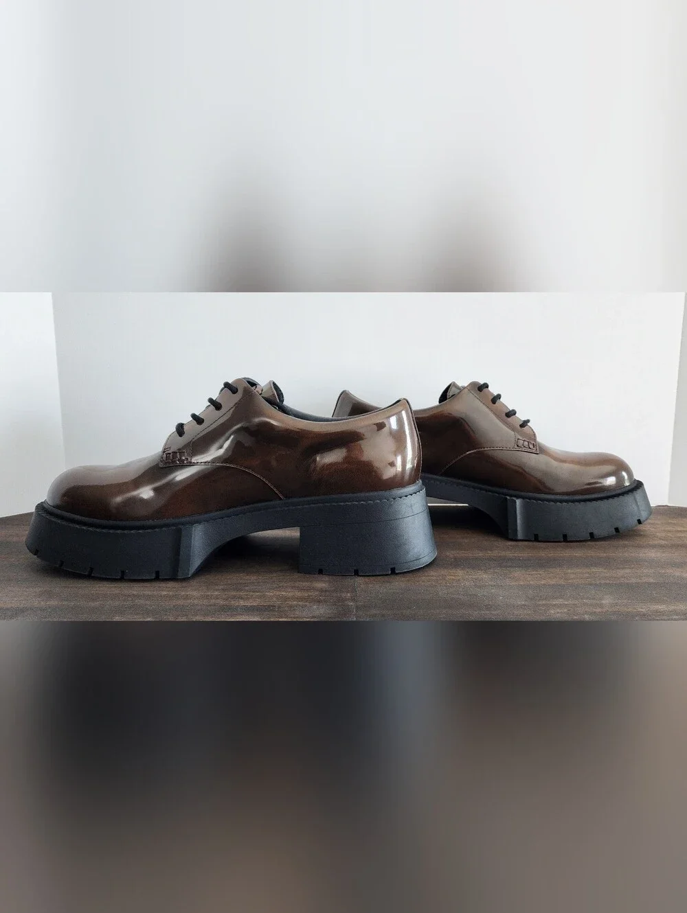 Coach Lyla Platform Derby CZ619 Brown Leather Platform Shoes Women’s 9B